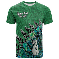 Custom New Zealand Maori T Shirt Fern and Manaia Version Green LT13 Unisex Green - Polynesian Pride