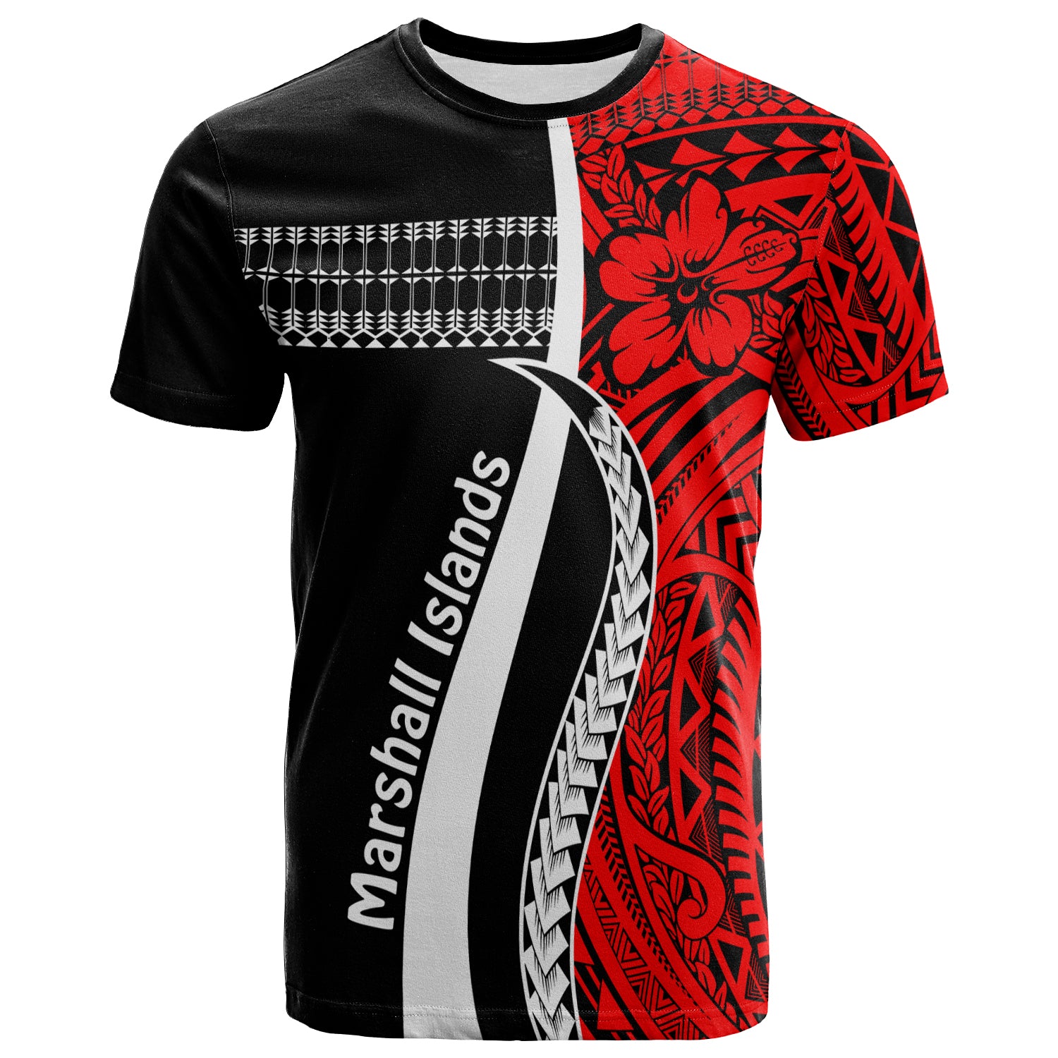 Marshall Islands T Shirt Simple Pattern Version Red LT13 Unisex Red - Polynesian Pride