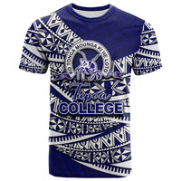 Custom Tupou College T Shirt Tonga Tribal LT6 Unisex Blue - Polynesian Pride