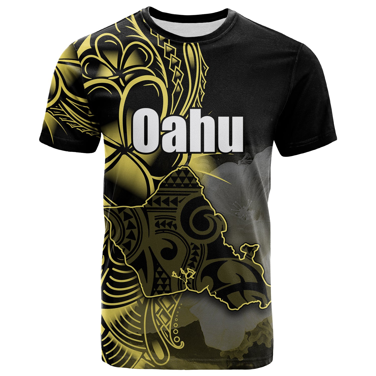 Custom Hawaiian Islands T Shirt Oahu LT6 Unisex Yellow - Polynesian Pride