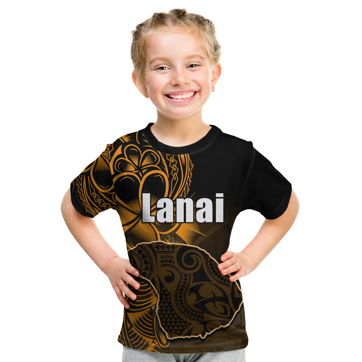 (Custom Personalised) Hawaiian Islands T Shirt Kid Lanai LT6 - Polynesian Pride
