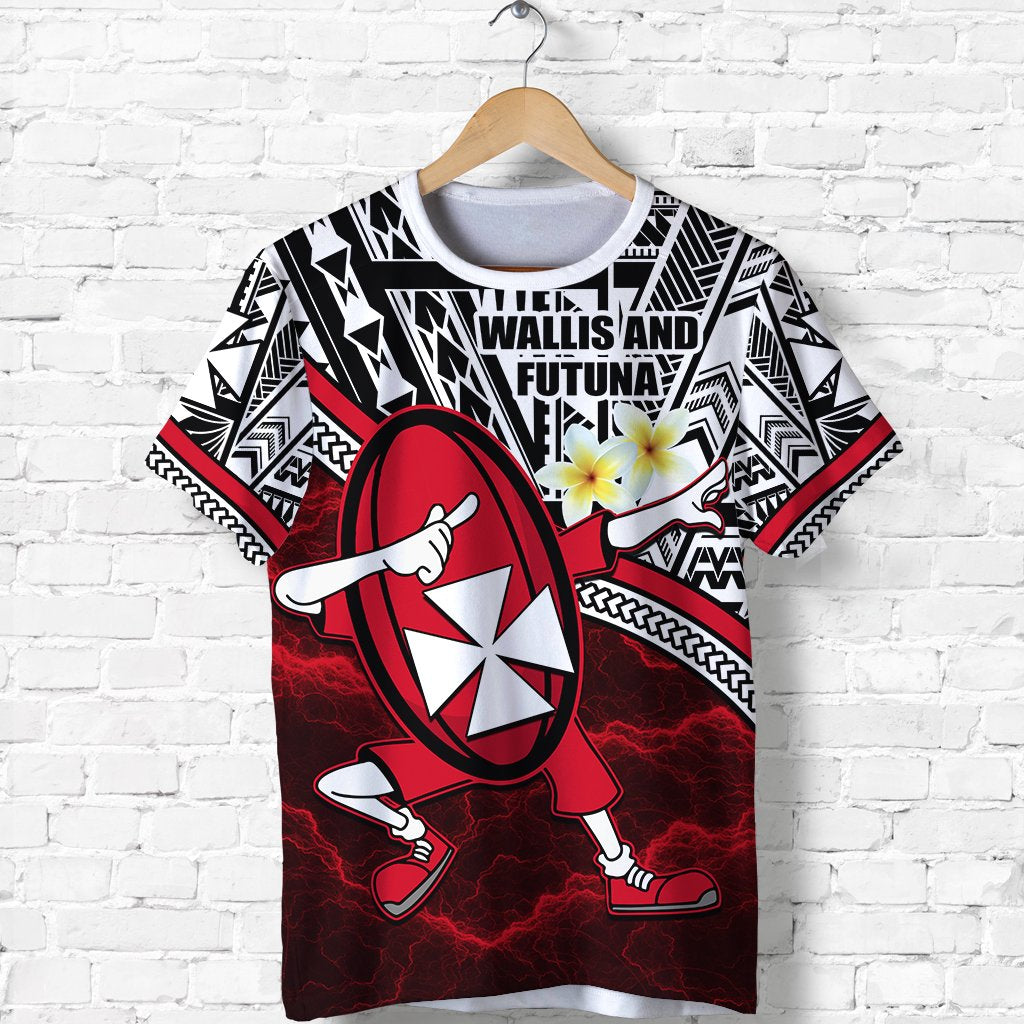 Dab Trend Style Rugby T Shirt Wallis and Futuna Unisex Red - Polynesian Pride