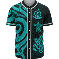 Vanuatu Baseball Shirt - Tutquoise Tentacle Turtle Unisex Tutquoise - Polynesian Pride