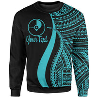 Yap Custom Personalised Sweatshirt - Turquoise Polynesian Tentacle Tribal Pattern Unisex Turquoise - Polynesian Pride