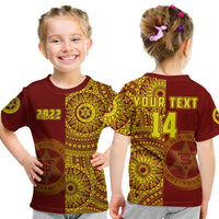 (Custom Text And Number) Tonga High School T Shirt KID Class Of Year Tongan Ngatu Pattern LT14 - Polynesian Pride