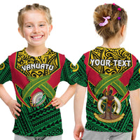Custom Vanuatu Rugby T Shirt Coat of Arms Polynesian Pattern LT14 - Polynesian Pride