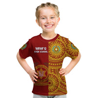(Custom Personalised) Tonga Vavau High School T Shirt KID Tongan Ngatu Pattern LT14 - Polynesian Pride