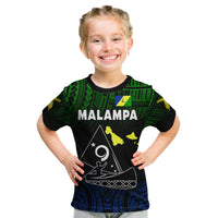(Custom Personalised) Malampa Province T Shirt KID Native Canoe Mix Vanuatu Pig Tusk Black Version LT14 - Polynesian Pride