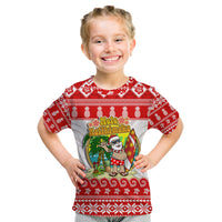 Custom Personalised Hawaii Christmas T Shirt KID Kanaka Polynesian Santa Claus Mele Kalikimaka LT14 - Polynesian Pride