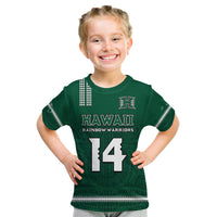 (Custom Text and Number) Hawaii Football T Shirt Kakau Rainbow Warriors Helmet Go Bows LT14 - Polynesian Pride