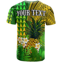 Custom Hawaii Pineapple T Shirt Plumeria Frangipani Mix Tribal Pattern LT13 - Polynesian Pride