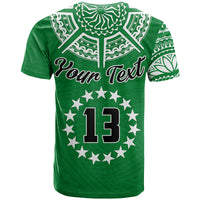 (Custom Text and Number) Cook Islands Tatau T Shirt Symbolize Passion Stars Version Green LT13 - Polynesian Pride