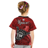 The Shaka Hawaii T Shirt KID Tropical Flowers Red Version LT13 - Polynesian Pride