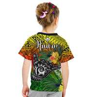 The Shaka Hawaii T Shirt KID Tropical Flowers Reggae Version LT13 - Polynesian Pride