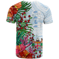 Custom Fiji T Shirt Proud Fijian Tapa mix Tagimoucia Flowers LT13 - Polynesian Pride
