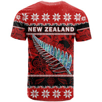 New Zealand Christmas T Shirt Paua Shell Silver Fern Meri Kirihimete LT14 - Polynesian Pride
