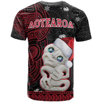 New Zealand Christmas T Shirt Hei Tiki Red Pohutukawa Meri Kirihimete LT14 - Polynesian Pride