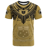 Samoa Independence Day Tribal Tattoo Coat Of Arms T Shirt No.2 LT6 Gold - Polynesian Pride