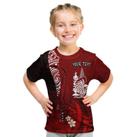 Custom New Caledonia T Shirt Nautilus Red Polynesian Hibiscus LT13 - Polynesian Pride