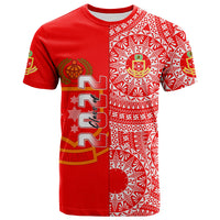 (Custom Text and Number) Kolisi Tonga High School T Shirt Class of Year Tongan Ngatu Pattern LT14 - Polynesian Pride