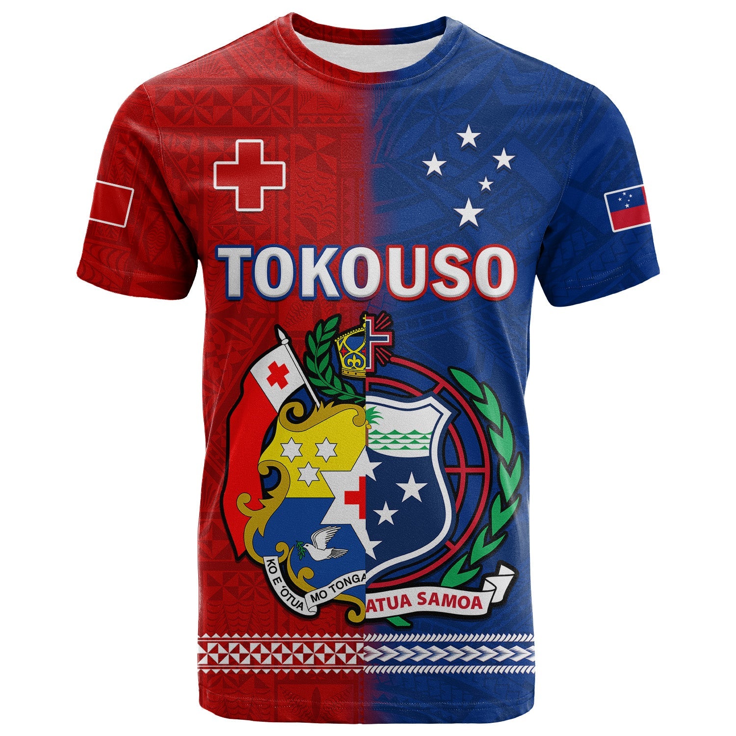 TokoUso T Shirt Tonga and Samoa United We Stand Divided We Fall LT14 Blue - Polynesian Pride