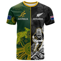 Custom Australia Rugby Mix Aotearoa Rugby T Shirt Wallabies All Black Special Version LT14 - Polynesian Pride