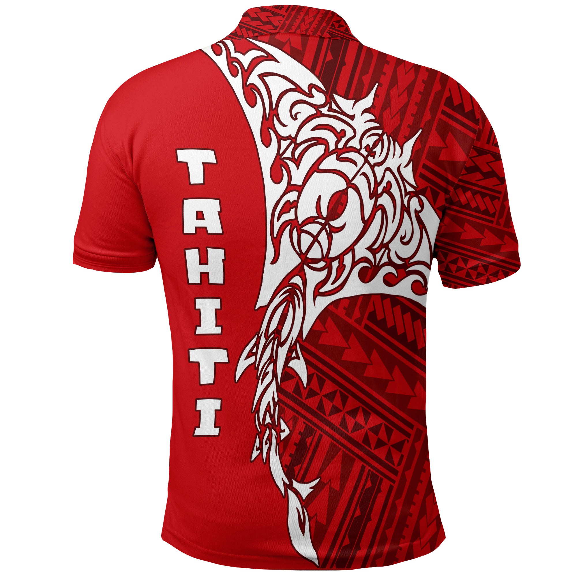 Tahiti French Polynesian Manta Spirit Guardian Tribal Pattern Polo Shirt LT7 Unisex Red - Polynesian Pride