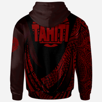 Tahiti Zip Hoodie Red Polynesian Patterns Sport Style - Polynesian Pride