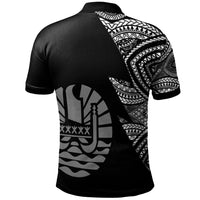 Tahiti Custom Polo Shirt Flash Style White - Polynesian Pride