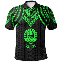 Tahiti Polo Shirt Polynesian Armor Style Green Unisex Green - Polynesian Pride