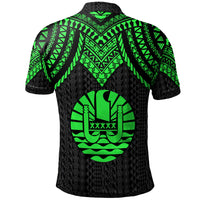 Tahiti Polo Shirt Polynesian Armor Style Green - Polynesian Pride