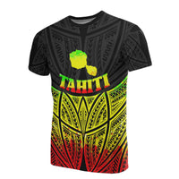 Tahiti Polynesian T Shirt Reggae Pride Map and Seal Unisex Reggae - Polynesian Pride