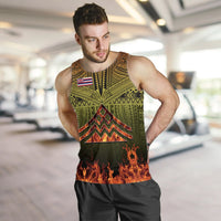 Hawaiian Polynesian Mauna Kea Fire Men's Tank Top - Burn Style - AH - Polynesian Pride