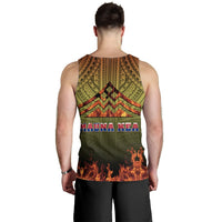 Hawaiian Polynesian Mauna Kea Fire Men's Tank Top - Burn Style - AH - Polynesian Pride
