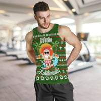 Hawaiian Santa Claus Mele Kalikimaka Men's Tank Top - Aviv Style - Green - AH - Polynesian Pride