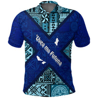 Uvea mo Futuna Dolphin Tapa Tribal Pattern Polo Shirt LT7 Navy - Polynesian Pride