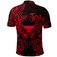 Custom Taurus Zodiac Polynesian Polo Shirt Unique Style Red LT8 - Polynesian Pride