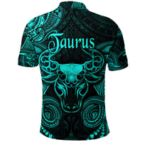 Taurus Zodiac Polynesian Polo Shirt Unique Style Turquoise LT8 - Polynesian Pride