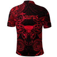 Taurus Zodiac Polynesian Polo Shirt Unique Style Red LT8 - Polynesian Pride
