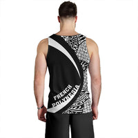 French Polynesia Tank Top Coat Of Arm Lauhala White Circle - Polynesian Pride