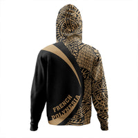 French Polynesia Hoodie Coat of Arm Lauhala Gold Circle Zip Hoodie Gold - Polynesian Pride