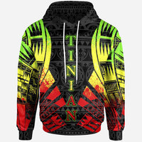 Saipan Island CNMI Hoodie Tinian Reggae Color Tattoo Style Unisex Black - Polynesian Pride