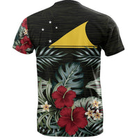 Tokelau T Shirt Tokelauan Flag Hibiscus Palm Leaves - Polynesian Pride