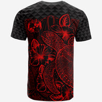 Tonga T Shirt Tonga Coat of Arms Turtle Hibiscus Red - Polynesian Pride