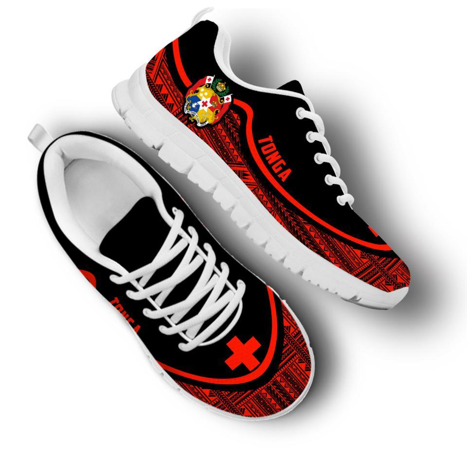 Tonga Wave Sneakers - Polynesian Pattern Red Color - Polynesian Pride
