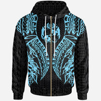 Tonga Zip up Hoodie Polynesian Lion Head Neon Style Unisex Neon - Polynesian Pride