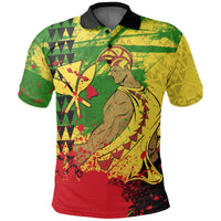 Hawaii Reggae Kanaka Maoli Warrior Spearhead Polo Shirt - Polynesian Pride