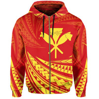 Kanaka Mauna Kea Polynesian Zipper Hoodie Tornado Style - Polynesian Pride