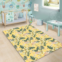 Tropical Flamingo Yellow Area Rug - AH - Polynesian Pride