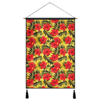 Tropical Flowers And Palm Leaves Hanging Poster - AH Hanging Poster 43 x 65 cm Cotton And Linen - Polynesian Pride